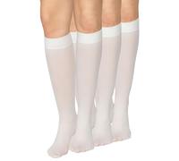 LORES Chaussettes montantes pour femme, uniforme, uniforme, couleur unie, Pop Socks, blanc, Taille unique