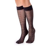 LORES Chaussettes montantes transparentes pour femme Motif fantaisie, Daniela Nero, Taille unique