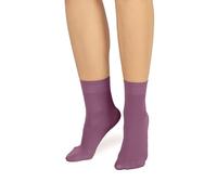 LORES Chaussettes pour femmes, microfibre, opaques, ajustées, longueur cheville, 60 deniers, bande anti-pression, fabriquées en Italie, taille unique