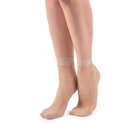 LORES Chaussettes quart de pied transparentes pour femme - Taille unique - Avec semelle de massage - En nylon pop - Invisible - 20 deniers - Massaggio, Visière., taille unique