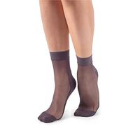 LORES Chaussettes quart transparentes pour femmes, taille unique, socquettes de cheville avec semelle de massage, nylon pop, invisibles, 20 DEN Massaggio, Fumo, taille unique
