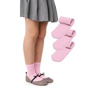 LORES Chiara Chaussettes Fille 40 DEN 3 Paires Microfibre Opaques Douces Élastiques Chaussettes École Enfant Confortables Uniforme Taille 26-37 Classiques Rose