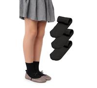 LORES Chiara Chaussettes Fille 40 DEN 3 Paires Microfibre Opaques Douces Élastiques Chaussettes École Enfant Confortables Uniforme Taille 26-37 Classiques Noir