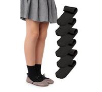 LORES Chiara Chaussettes Fille 40 DEN 6 Paires Microfibre Opaques Douces Élastiques Chaussettes École Enfant Confortables Uniforme Taille 26-37 Classiques Noir