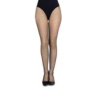 LORES Collants fins noirs mats semi-transparents pour femme avec motif pour bureau, école, diamant, tenue sexy à motifs, Point 20 Nero, M-L