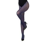 LORES Collants classiques mats pour femmes 40 DEN avec cuisse mi-transparente pour femmes partie invisible du slip style élégant et de soirée Concorde40, Marine, S