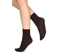 LORES Collants en microfibre opaque pour femme longueur mi-mollet 60 deniers bande anti-pression bas cheville [Fabriqué en Italie], moka, Taille unique