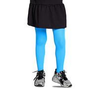 LORES Collants opaques pour fille, Avec pied, Pour l'école de danse classique, 40 deniers, Bleu azur, 98 cm-104 cm