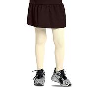 LORES Collants opaques pour fille, Avec pied, Pour l'école de danse classique, 40 deniers, ecru, 98 cm-104 cm