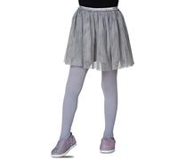 LORES Collants opaques pour fille, Avec pied, Pour l'école de danse classique, 40 deniers, Grigio, 110 cm-116 cm
