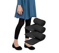 LORES Leggings 7/8 pour Filles Pantalons élégants sans Pieds à la Mode pour Enfants Pantalons de Sport de Ballet de Yoga de Gymnastique Jupe Robe Alice, Paquet de 3 Nero 146/152 cm (11/12 Ans)