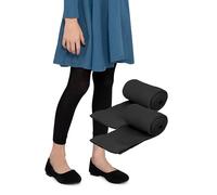 LORES Leggings 7/8 pour Filles Pantalons élégants sans Pieds à la Mode pour Enfants Pantalons de Sport de Ballet de Yoga de Gymnastique Jupe Robe Alice, Paquet de 2 Nero 110/116 cm (5/6 Ans)