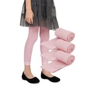 LORES Leggings 7/8 pour Filles Pantalons élégants sans Pieds à la Mode pour Enfants Pantalons de Sport de Ballet de Yoga de Gymnastique Jupe Robe Alice, Paquet de 3 Rosa 98/104 cm (3/4 Ans)