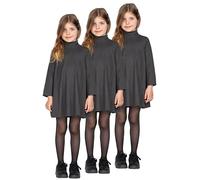 LORES Lot de 3 collants pour filles collants unis semi-transparents collants classiques à pieds pour danse ballet tous les jours 20 DEN Tonia, Nero, 122-128 cm