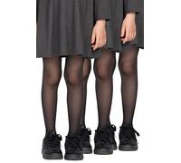 LORES Lot de 3 collants pour filles collants unis semi-transparents collants classiques à pieds pour danse ballet tous les jours 20 DEN Tonia, Nero, 146-152 cm