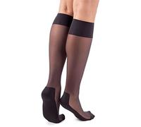 LORES Pop Socks Paire de chaussettes respirantes avec semelle de massage sans pression 20 deniers, noir, Taille unique