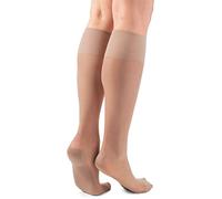 LORES Pop Socks Paire de chaussettes respirantes avec semelle de massage sans pression 20 deniers, Visone., Taille unique