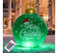LORESJOY Boule Gonflable de Noël, 60CM Boule de Noël Gonflable Géante, LED Lumière Boules de Noëls Géante Ornement Ornements en PVC