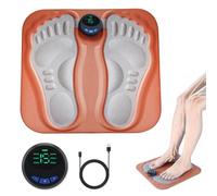 LORESJOY EMS Masseur de Pieds, Tapis Électrique Portatif de Massage, Tapis Électrique de Massage avec 8 Modes & 19 Fréquences Réglables, Portable Rechargeable par USB Cadeaux pour Les Parents