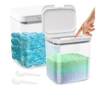 LORESJOY Lot de 2 Boîtes de Rangement pour Poudre à lessive, Distributeur de Lessive, Bac à Lessives avec Couvercle Hermétique & Fermeture à Pression, Boîte de Lessiv Boite Lessives (2L)