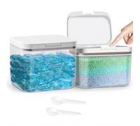 LORESJOY Lot de 2 Boîtes de Rangement pour Poudre à lessive, Distributeur de Lessive, Bac à Lessives avec Couvercle Hermétique & Fermeture à Pression, Boîte de Lessiv Boite Lessives (1.2L)