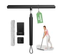 LORESJOY Raclette de douche réglable 25 à 120 cm - En silicone - Avec support - Raclette de douche - Pour douche, salle de bain, miroir, verre, carrelage (noir)