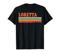 Loretta Rétro Prénom Personnalisé Rayures Vintage T-Shirt Graphique avec Valeur