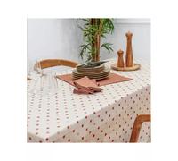 LORETTE Nappe 70% coton 30% polyester enduit 200X150 Bois de rose SUD ETOFFE