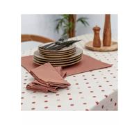LORETTE Nappe 70% coton 30% polyester enduit 300X150 Bois de rose SUD ETOFFE
