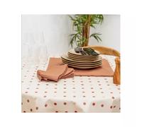 LORETTE Nappe 70% coton 30% polyester enduit Ronde D155 Bois de rose SUD ETOFFE