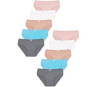 LOREZA ® 10 Culottes Panty pour Filles Enfants en Coton (128-134 (8-9ans), Lot de 10) M-41114