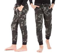LOREZA® Garçons Filles Pantalon Uni Camouflage Pantalon d'entraînement (116-122 (6-7 Ans), modèle 2)