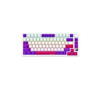 LORGAR KBP7075W Clavier de jeu mécanique sans fil 75 %, écran OLED, commutateurs violets toxiques, bouton intelligent, échange à chaud, batterie 312h, blanc