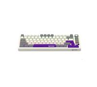 LORGAR KBP7075W Clavier de jeu mécanique sans fil 75 %, écran OLED, commutateurs violets toxiques, bouton intelligent, échange à chaud, batterie 312h, beige