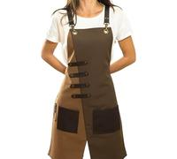 Lorheyar Tablier De Travail en Toile avec Poches Et Bretelles Réglables - Imperméable Cuisine, BBQ, Atelier - MixteC,1