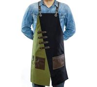 Lorheyar Tablier De Travail en Toile avec Poches Et Bretelles Réglables - Imperméable Cuisine, BBQ, Atelier - MixteA,1