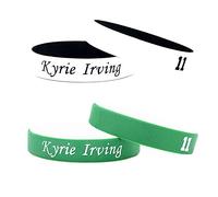 Lorh's store Basket-Ball Star Signature Double Couleur Fans Bracelets Sport Absorber Sueur Bracelet en Silicone 4 Pcs (Kyrie Irving)