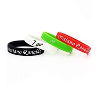 Lorh's store Football Cristiano Ronaldo Lion Messi Neymar Signature Bracelets CR7 Sport Bracelet de Silicone étoile de Football 4 pcs (Cristiano Ronaldo)