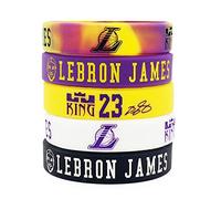 Lorh's store NBA Basket-Ball Lebron James Portrait Bracelet numéro 23 Silicone inspirant Mot Sport Bracelet 5 pcs (Los Angeles Lakers)