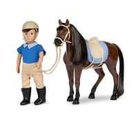 Lori - Brian & Barnaby - Poupée Miniature et Cheval Miniature - Poupée de 15 cm et Cheval Pur-Sang Baie foncée - Ensemble avec vêtements, Animaux et Accessoires - Jeu pour Enfants - 3 Ans et +