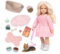 Lori Dolls - Ensemble de Jeu pour Animaux de Compagnie de Dafina - Mini poupée et Ensemble de Chien - Poupée de 15 cm avec Chiot Yorkshire - Ensemble de Jeu pour Enfants, 3 Ans +