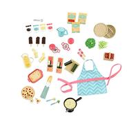 Lori Dolls - Gourmet Market - Play Food for Mini Poupée - Cooking Accessories for 15 cm Dolls - Pizza, Sushi, Dessert - Dollhouse Set for Kids - 3 Years +