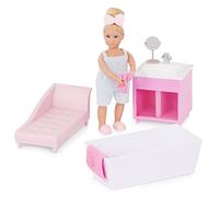 Lori - Ensemble de Baignoire d'Adelina - Meubles de Salle de Bain pour poupées et Jouets - Poupée de 15 cm et Accessoires pour Maison de poupée - 3 Ans et +