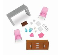 Lori Ensemble de salle à manger pour mini poupées - Meubles de maison de poupée pour poupées de 15,2 cm - Table, chaises, accessoires - Jouets pour enfants - 3 ans et plus - Ensemble de salle à manger
