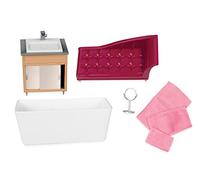 Lori Ensemble de Salle de Bains de Luxe, mobilier pour Mini-poupées