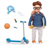 Lori Ensemble de Trottinette de Thomas, Mini-poupée garçon | Poupée garçon de 15 cm avec trottinette, casque, sac à dos, ballon et 16 pièces au total, Poupée avec trottinette, 3 ans et +
