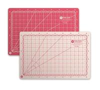 Lori Holt Cute Cuts Tapis de découpe auto-cicatrisant réversible 12,7 x 20,3 cm - Rose thé et latte | Tapis de matelassage et de couture | Tapis de grille triple couche | Fabriqué pour Riley Blake