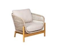 LORIENA - Fauteuil de Jardin en Acacia et Corde Beige avec Coussins - HOUSE_NORDIC