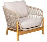 LORIENA - Fauteuil de Jardin en Acacia et Corde Beige avec Coussins - HOUSE_NORDIC