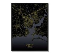 Lorient carte ville city map nuit